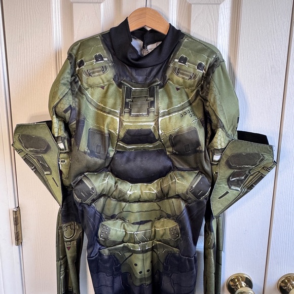 Master Chief Green Armor Suit with Helmet Halo Game Costume Age 8 Medium - Picture 4 of 6
